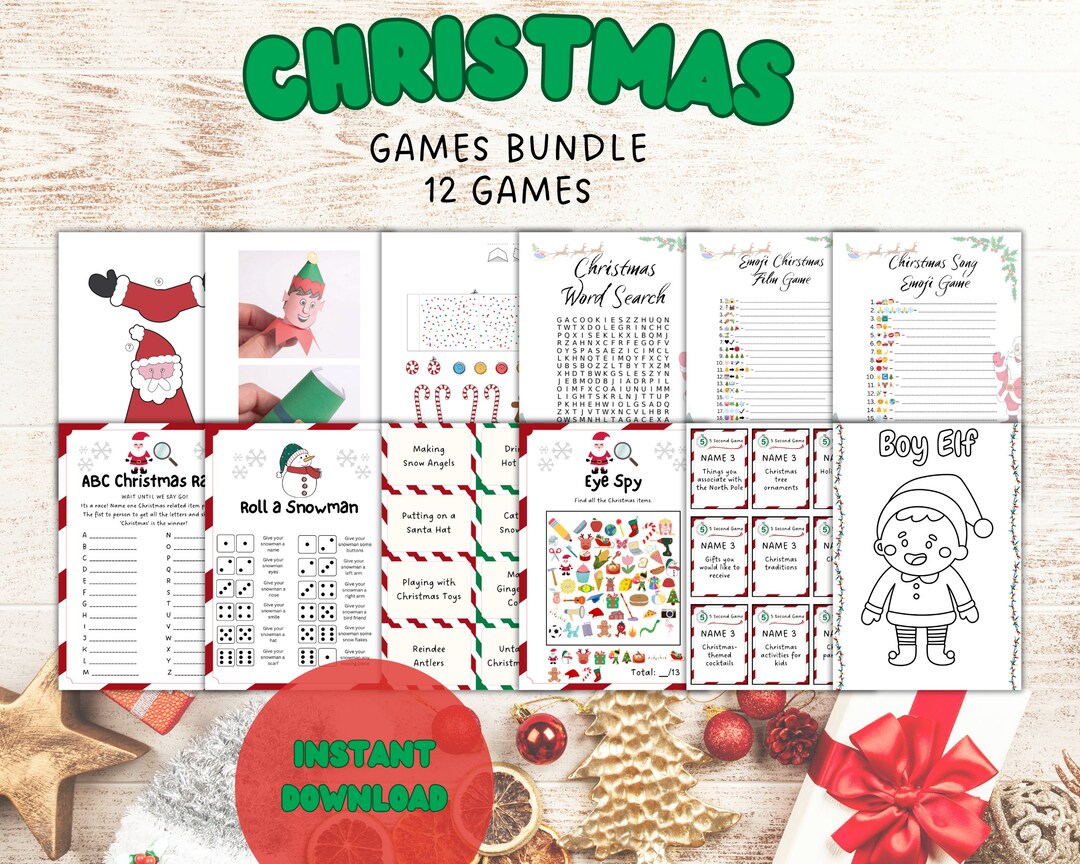 Printable Christmas Game Bundle Christmas Party Games - Etsy Australia