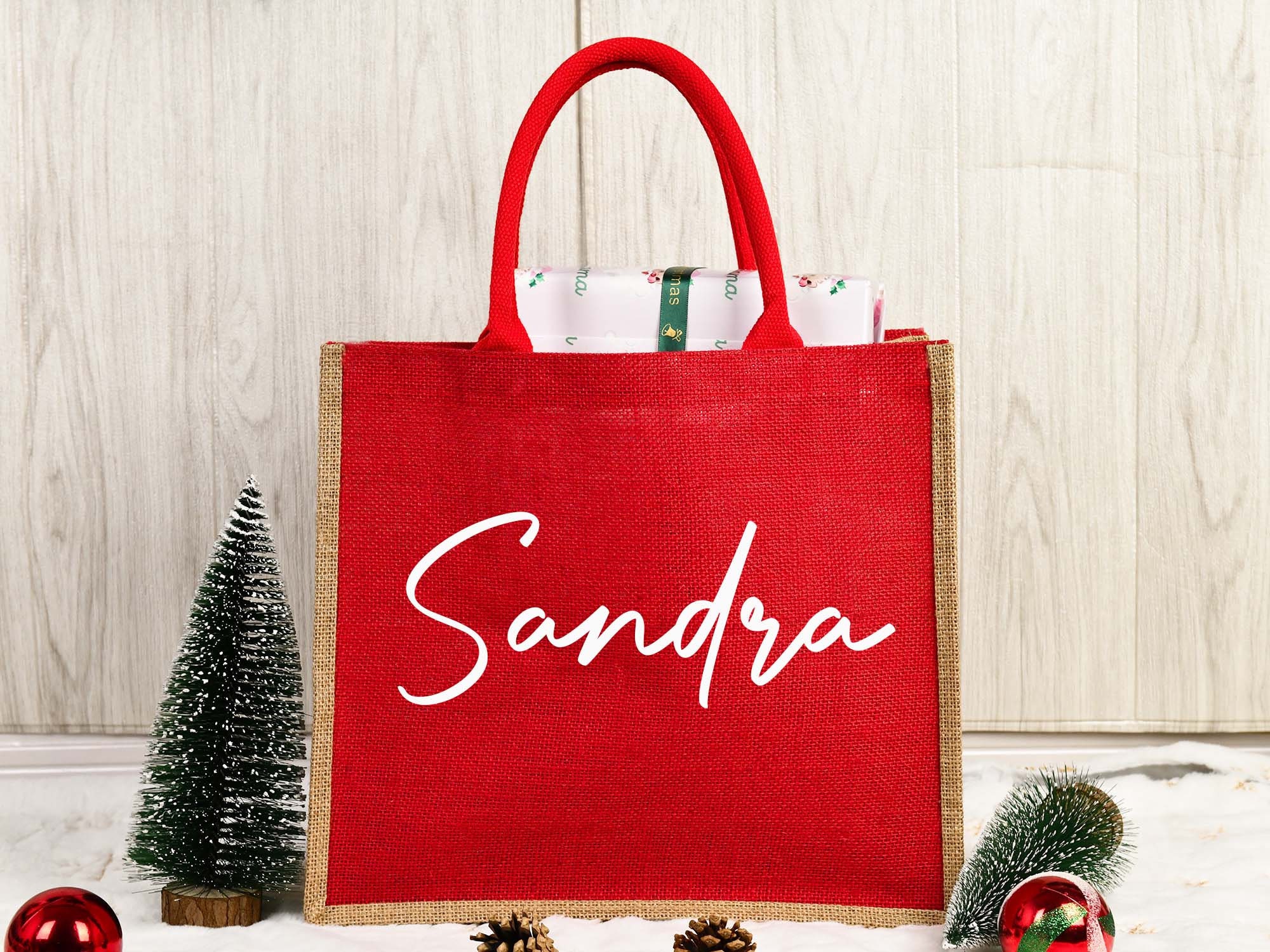 Christmas Burlap Bagsanta Bag With Nameholiday Gift Bagxmas Etsy Canada