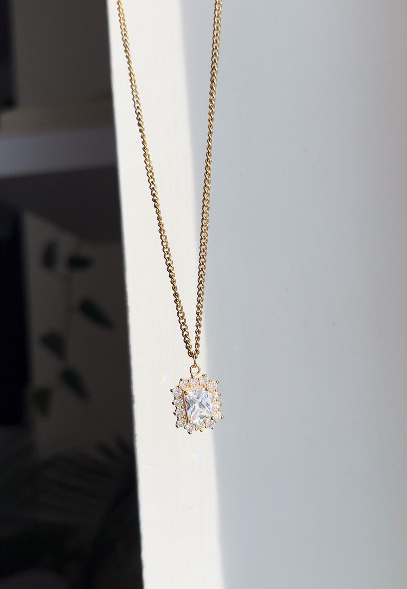 Gold Pendant Necklace, Stainless Steel Gold Necklace, Womans Necklace