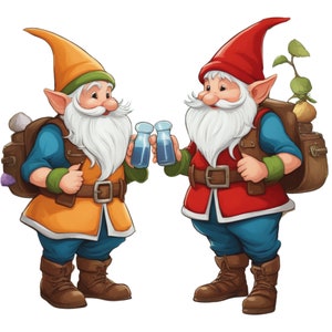 48 Christmas Gnomes Clipart PNG Bundle Merry Christmas Sublimation ...