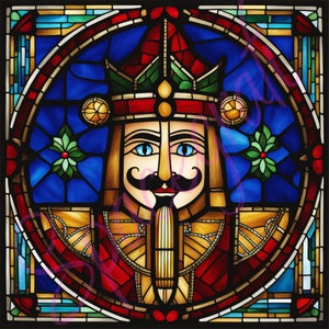 25 Stained Glass Nutcracker Bundle PNG - High Resolution Big Stained Wall Art Bundle - Glass Paint Sublimation - Digital Paper
