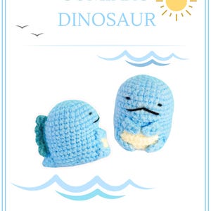 Sumikko Blue Dinosaur Amigurumi Crochet Pattern - PDF, small, Tokage