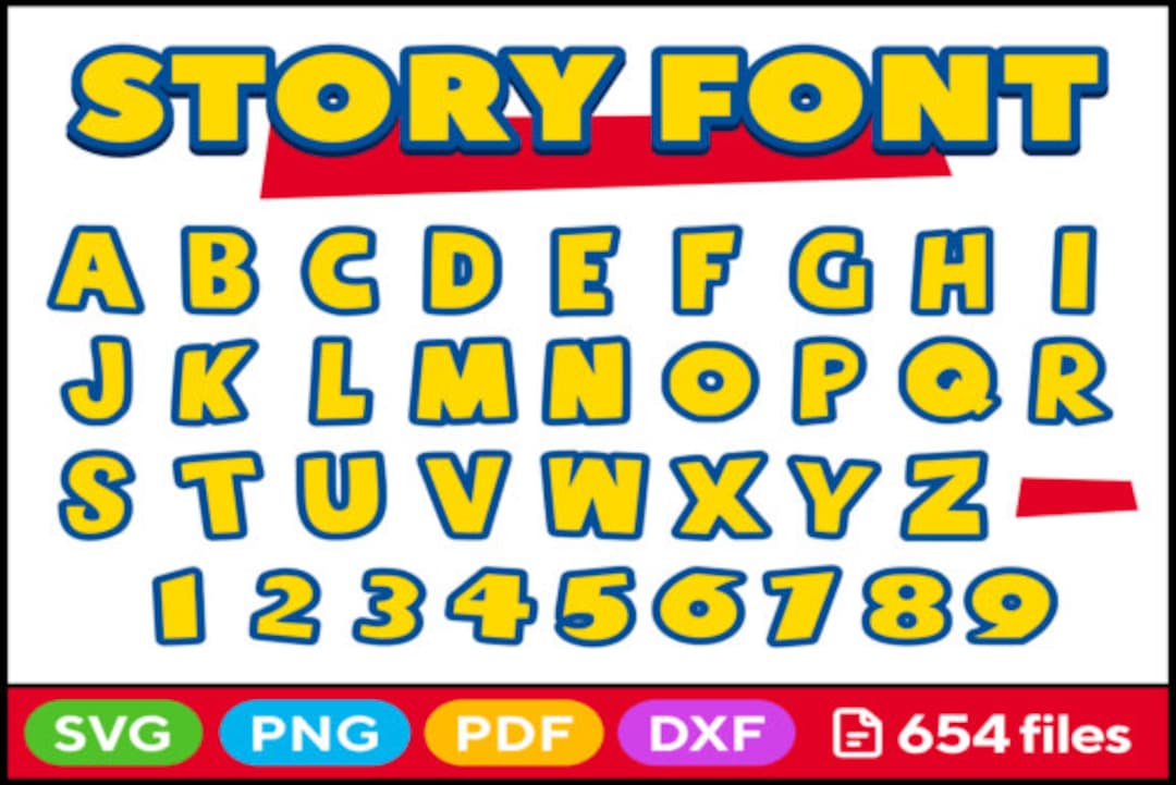Toy Story Font SVG, Toy Story Alphabet SVG, Toy Story Letters Numbers