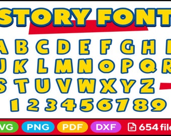 Cartoon Font SVG, Toy Story Alphabet (Digital Download)