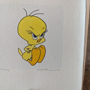 Warner Brothers Tweety Bird Hand Tinted Etching Animation Art 1999