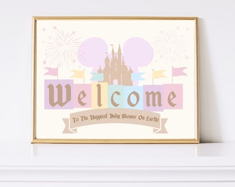 Happiest Baby Shower on Earth - Welcome Sign - Vintage Disneyland - Babyland - Instant Download - Non-editable - Ready to Print - 002
