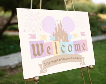 Happiest Birthday Celebration on Earth - Welcome Sign - Vintage Disneyland - Instant Download - Non-editable - Ready to Print - 007