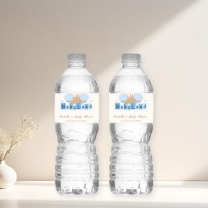 Personalized Water Bottle Labels - Happiest Baby Shower on Earth - Vintage Disneyland - Editable - Instant Download - DIY - 003