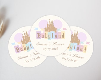 Happiest Baby Shower on Earth Favor Tag - Disneyland Birthday - Editable Thank You Tags - Instant Download - Personalized - 002