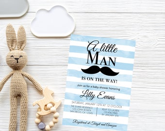 A little Man baby shower invitation - 004