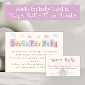 Livros para o chá de bebê mais feliz do mundo para cartão de bebê, bilhete de rifa de fraldas, chá de bebê da Disneylândia, digital, para impressão, placa de chá de bebê - 002