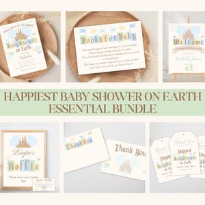 Happiest Baby Shower on Earth Bundle – Disney-Inspired Green, Yellow,  Baby Shower Decor, Diaper Raffle, Book Request, Welcome Sign - 006