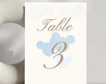 Disneyland Vintage Table Numbers  - Happiest Celebration on Earth - Instant Download - Baby Shower - Birthday Party - Blue - Green - 003