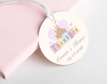 Happiest Baby Shower on Earth Favor Tag - Disneyland Birthday - Editable Thank You Tags - Instant Download - Personalized - 002 - 007