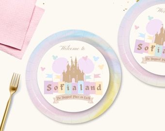 Editable Disneyland Happiest Birthday on Earth - Instant Download - Mickey Birthday Party - Minnie Birthday Party - Vintage Disneyland - 007