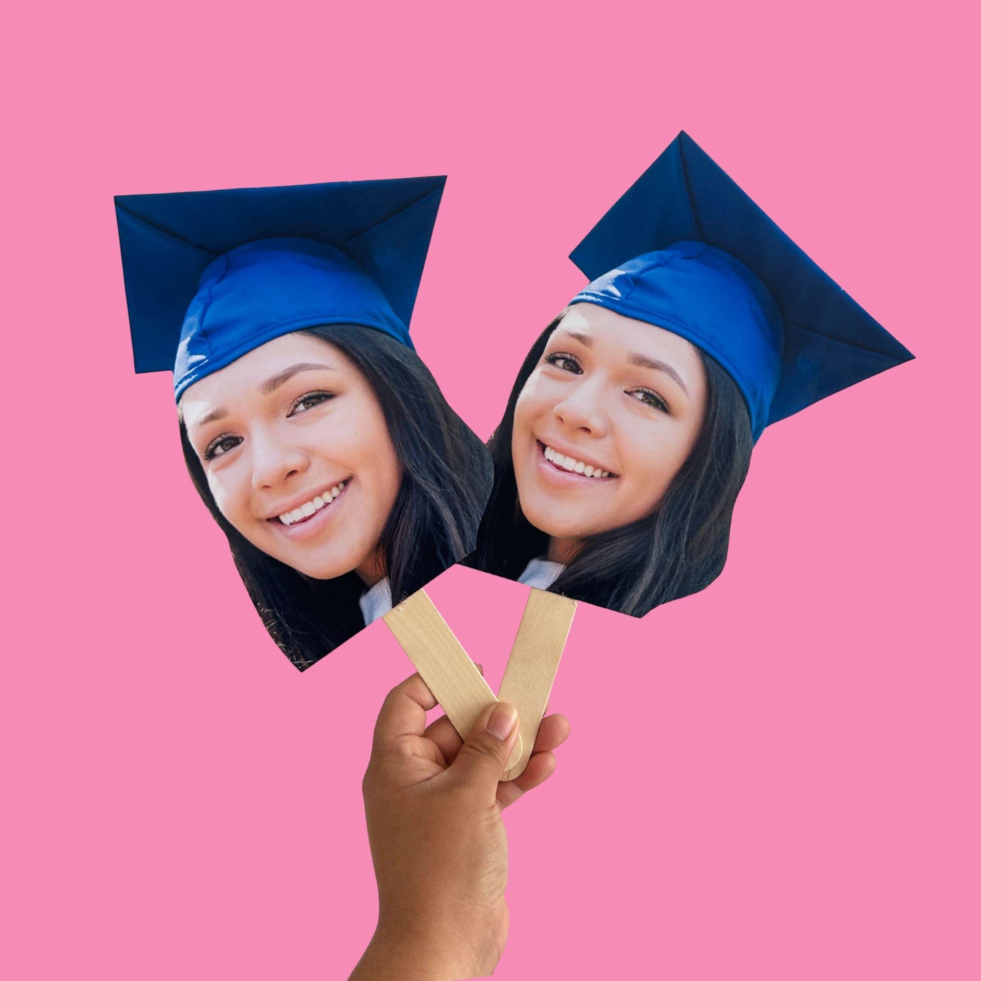 Grad Face Sticks Graduation 2026 Big Head on a Stick, Class of 2026 Face Fan, Custom ...