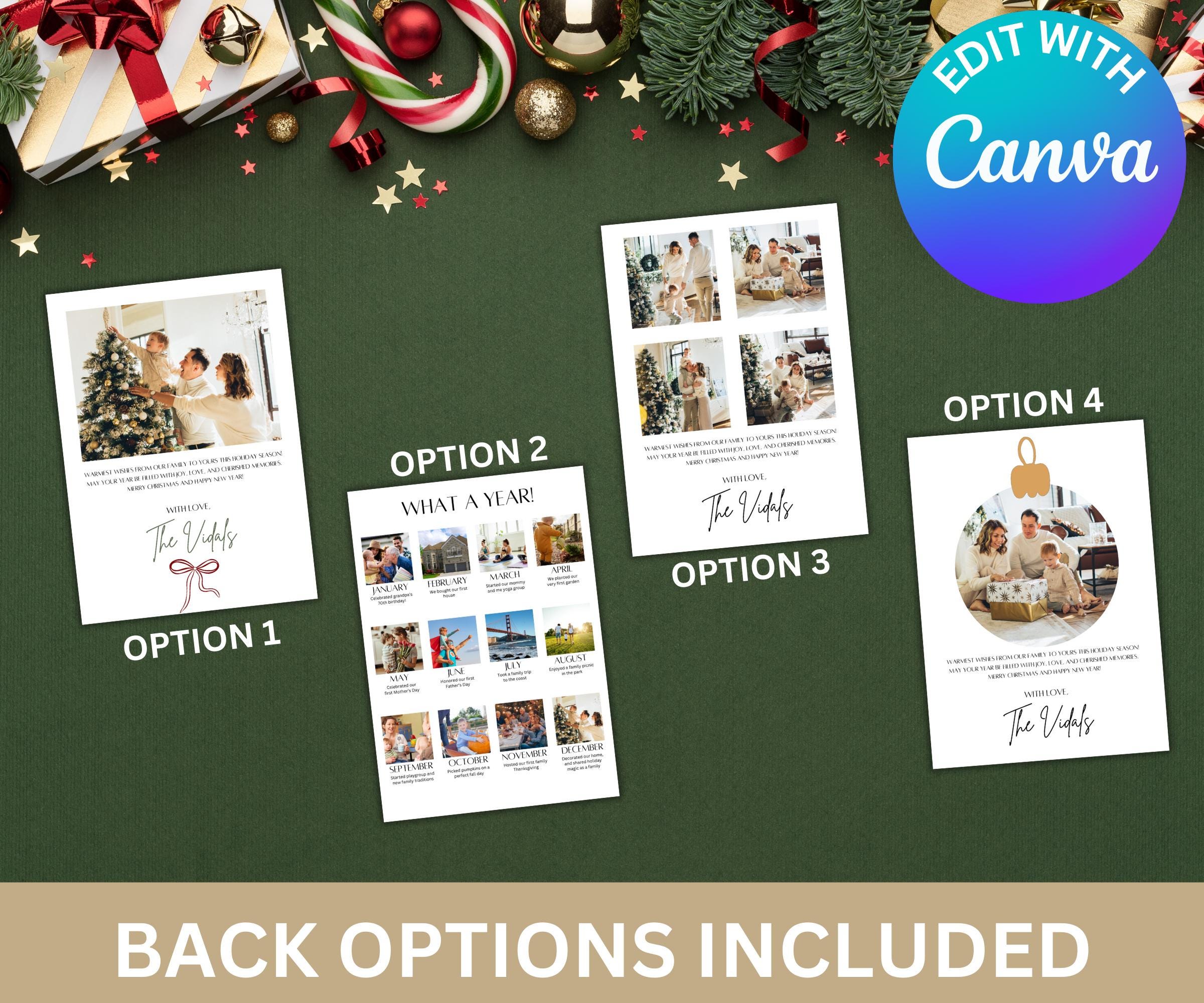 Printable Christmas Card Template 5x7 | Editable Canva Photo Holiday ...