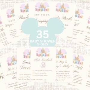Happiest Baby shower on Earth - 35 Printable Signs - Instant Download - Babyland - Vintage Disneyland Theme Baby Shower - Ready to Print 002