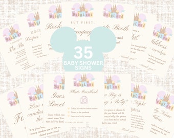 Happiest Baby shower on Earth - 35 Printable Signs - Instant Download - Babyland - Vintage Disneyland Theme Baby Shower - Ready to Print 002