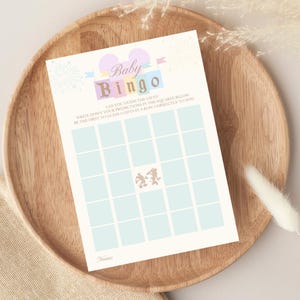 Jogo de Bingo para Chá de Bebê - Tema Disneylândia - Chá de Bebê Mais Feliz do Mundo - Cartão de Jogo para Imprimir - Download Instantâneo - 5x7 - Atividade - 002