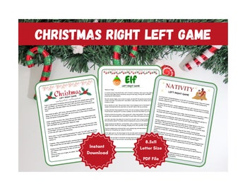 Christmas Right Left Game, Christmas Party Game, Christmas Gift Exchange Game, White Elephant Game, Classroom game, Pass The Present Game