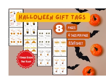 Halloween Gift Tag, Halloween Tag, Treat Bag Tag, Gift Tags for Halloween, Candy Gift Tags, Halloween Printable, Candy Label, Printable Tags