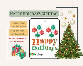 Christmas Gift Tags Printable, Christmas Labels, Teachers Gift Tag, Holiday Gift tag, Christmas Gift Tag Printable, Happy Holidays