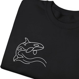 Minimalist Orca Sweatshirt | Simple Line Art Whale Design | Modern Ocean-Inspired Apparel | Killer Whale Sweater