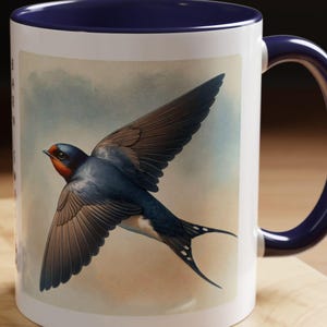 Watercolor Barn Swallow Mug | Elegant Bird Design | Nature-Inspired Drinkware for Bird Lovers | Bird Gift | Gift for Birder