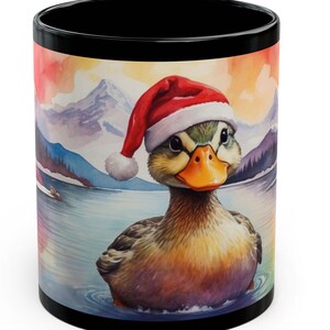 Holiday Duck Mug, Watercolor Duck Mug, Duck mug, Christmas Mug, Christmas Gift, Watercolor Nature Mug, Animal Lover, Watercolor