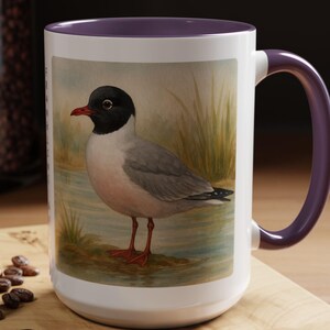 Franklins Gull Mug | Watercolor Marshland Gull Art | Beach House Decor | Gull Lover | Shorebirds | Gift for Birders | Bird Mug