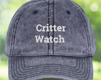 Critter Watch Hat | Embroidered Backyard Wildlife Hat | Nature Lover Gift | Forest Animal Dad Hat | Outdoor Explorer Cap