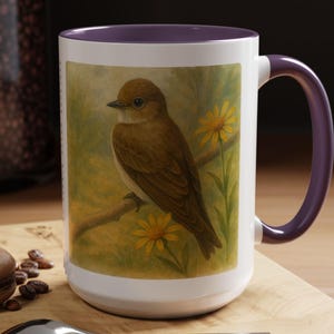 Northern Rough-winged Swallow Mug | Watercolor Songbird Art | Nature Lovers | Gift for Birder | Swallow Lover | Bird Mug | Bird Gift