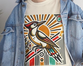 Retro Woodpecker T-Shirt | Vintage Bird Design | Retro-Inspired Woodpecker Apparel for Bird Lovers
