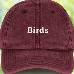 Birds Hat | Minimal Embroidered Birdwatching Hat | Bird Lover Gift | Bird Nerd Dad Hat | Outdoor Nature Cap | Gift for Birder | Bird Hat