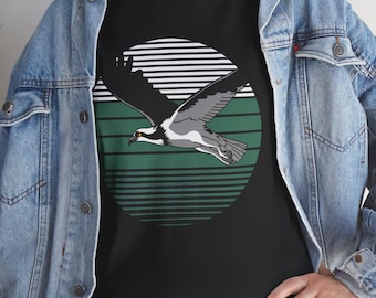 Osprey Shirt | Retro Diving Bird Illustration | Outdoors-Inspired Graphic Tee | Gift for Birder | Shore Bird Gift | Sea Raptor