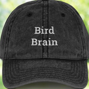 Bird Brain Hat | Funny Embroidered Birdwatching Hat | Bird Nerd Gift | Birder Dad Hat for Nature Lovers | Gift for Birder | Bird Hat