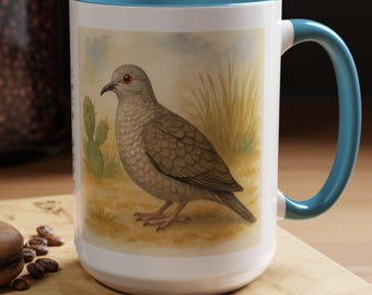 Inca Dove Mug | Watercolor Desert Bird Art | Realistic Southwest Birdwatching Gift | Gift for Birder | Bird Mug | Dove Lover