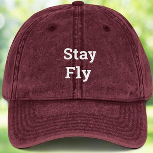 Stay Fly Hat | Funny Embroidered Bird Hat | Bird Nerd Gift | Bird Lover Dad Hat | Nature Adventure Cap | Gift for Birder | Bird Gift