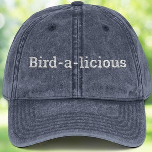 Birdalicious Hat | Funny Embroidered Birdwatching Hat | Bird Lover Gift | Bird Nerd Hat for Nature Enthusiasts | Gift for Birder