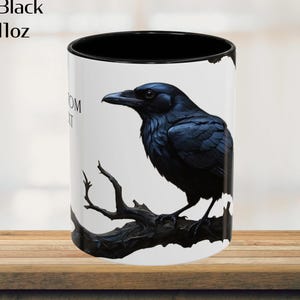 Raven Coffee Cup, Custom Mug, Personalized Bird Mug, Raven Mug,  Bird Mug, Bird Gift, Mug with Raven, Raven Gift, Gift for Raven Lover
