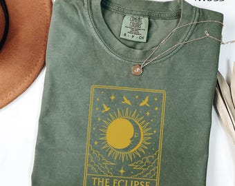 The Eclipse Tarot Card Shirt | Solar Lunar T-Shirt | Mystical Witchy Celestial Tee | Shirt with Tarot Card Design | Eclipse Art | Tarot Tee