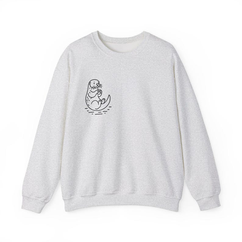 Sudadera minimalista de nutria / Diseño de líneas sencillas / Ropa acogedora inspirada en la naturaleza imagen 10