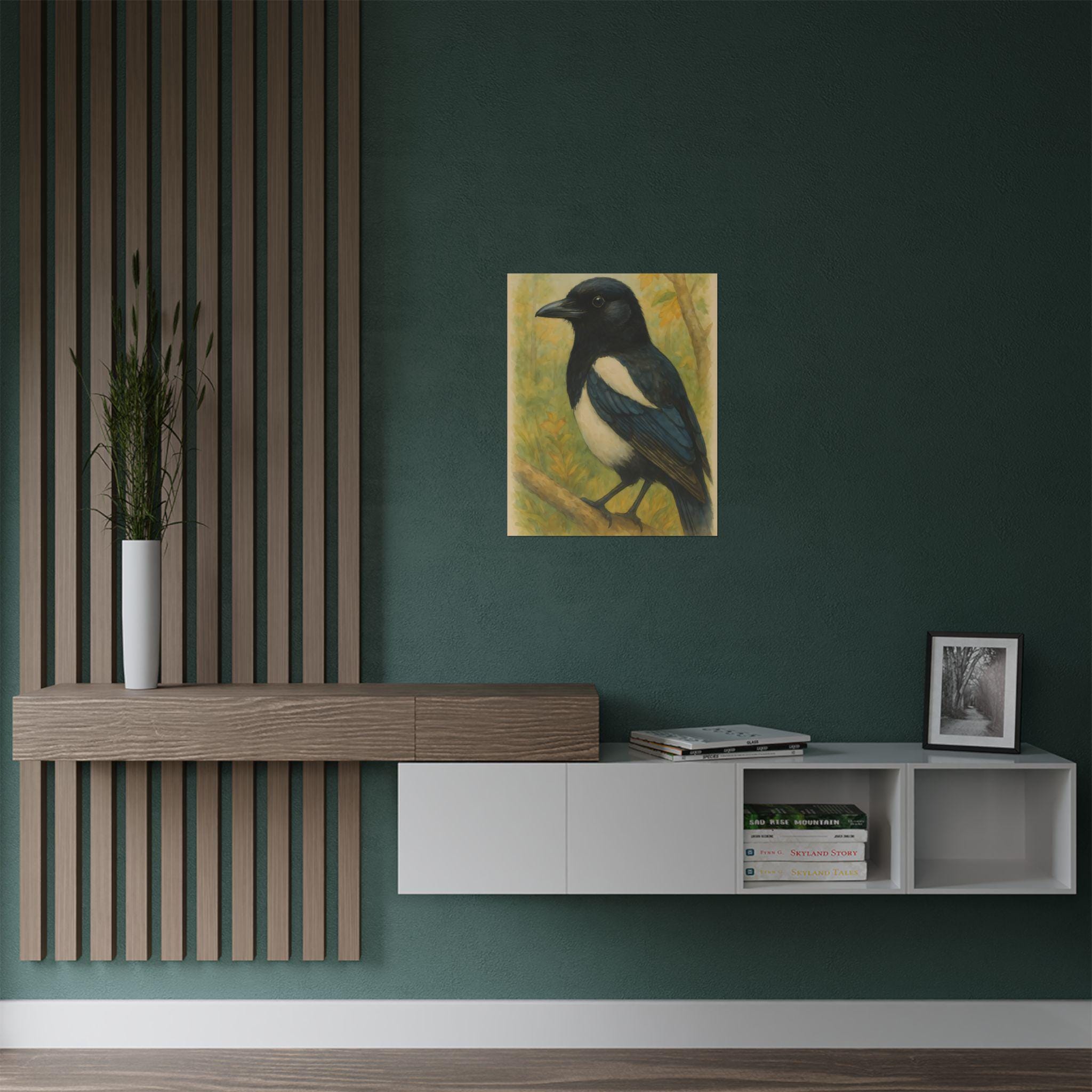 Black-billed Magpie Poster | Watercolor Bird Art Print | Bird Poster ...