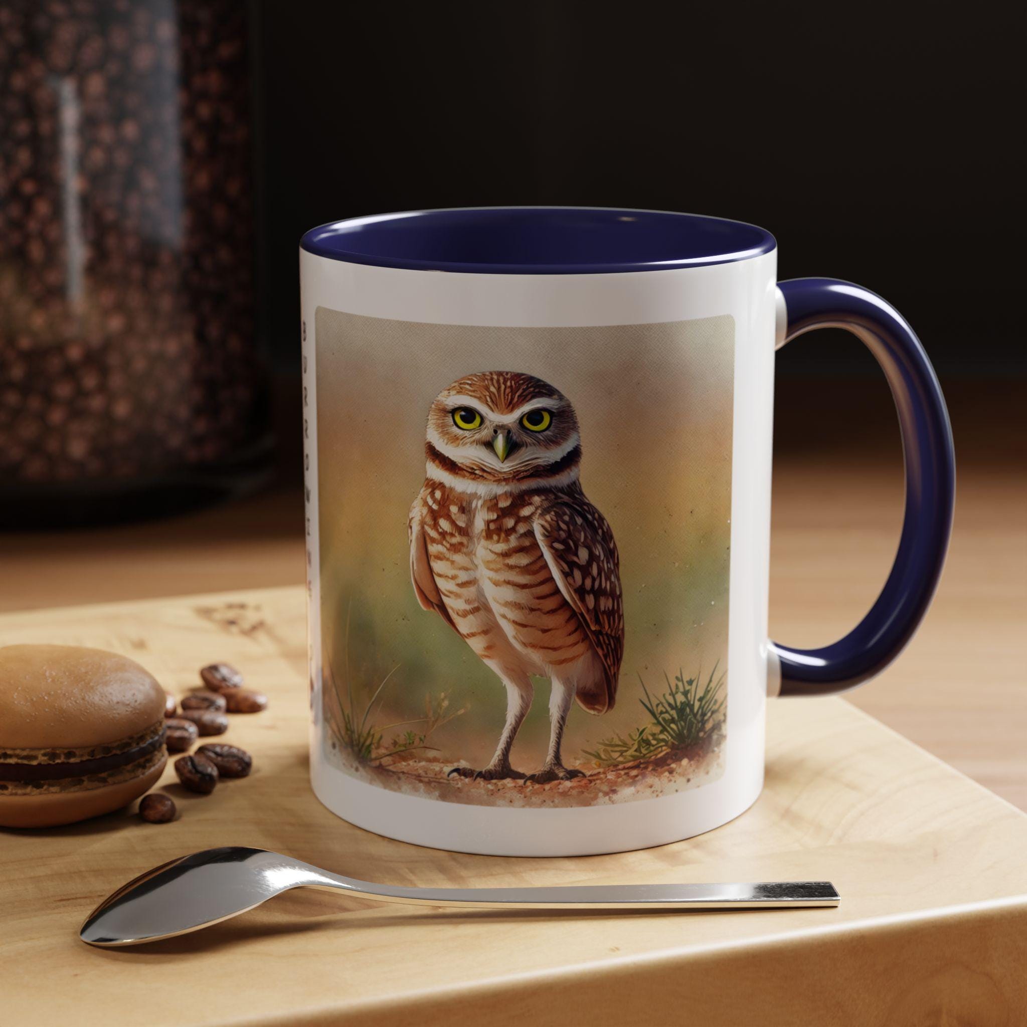 Burrowing Owl Mug | Watercolor Bird Illustration | Grassland Habitat Design for Owl Lovers | Desert 