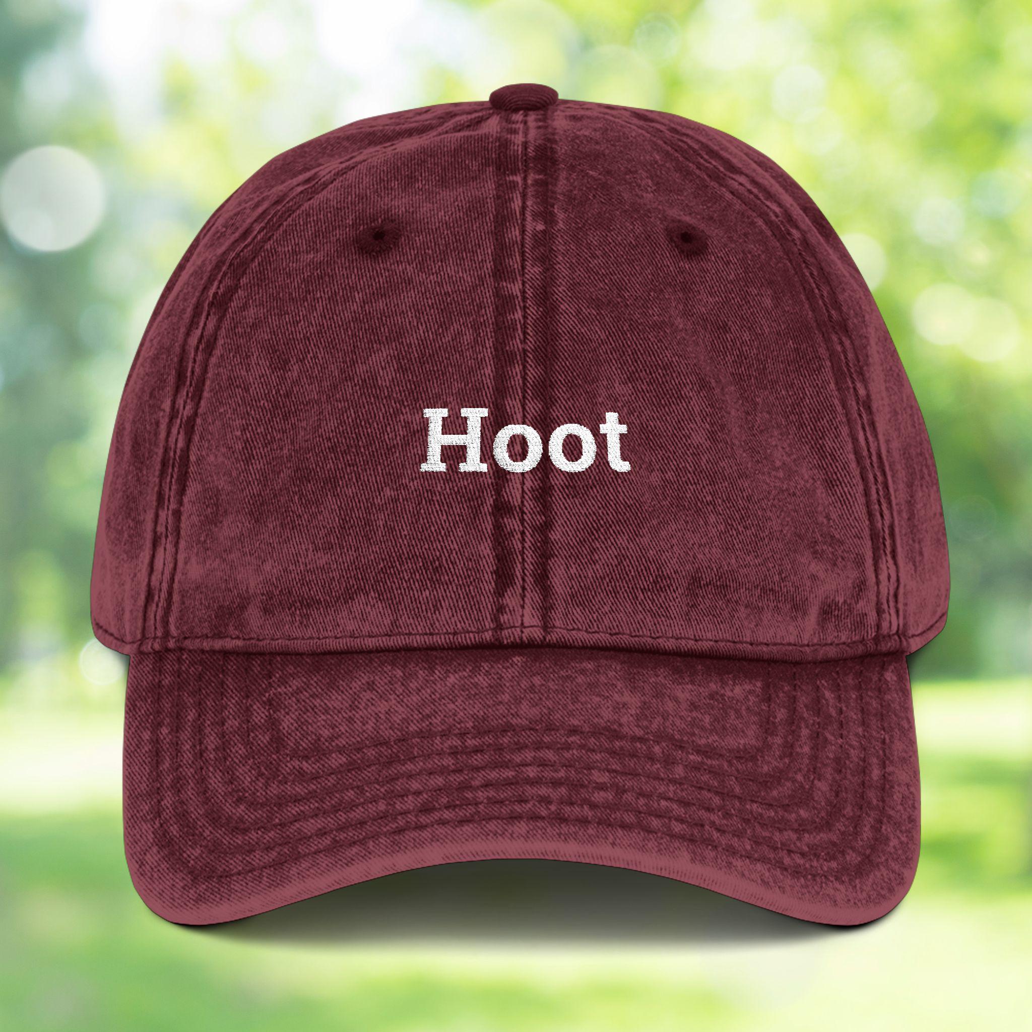 Hoot Hat | Embroidered Owl Lover Hat | Funny Birdwatching Gift | Bird Nerd Dad Hat | Backyard Birder