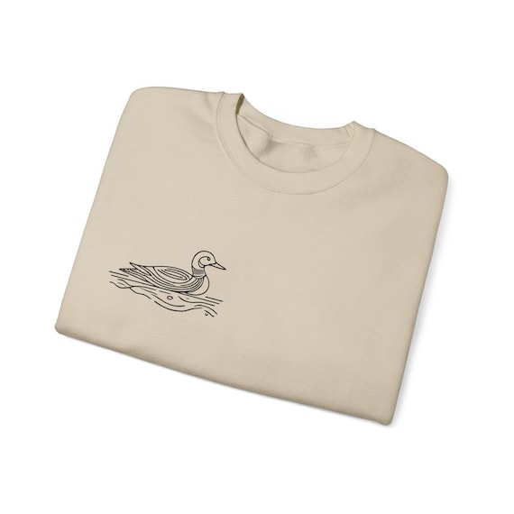 Minimalist Loon Sweatshirt | Simple Line Art Design | Nature-Inspired Cozy Wear