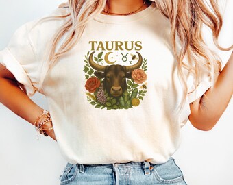 Taurus Zodiac Shirt | Astrology Bull Graphic Tee | Horoscope T-Shirt for Star Sign Lovers | Taurus Birthday Gift | Astrology Art