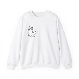 Sudadera minimalista de nutria / Diseño de líneas sencillas / Ropa acogedora inspirada en la naturaleza imagen 6