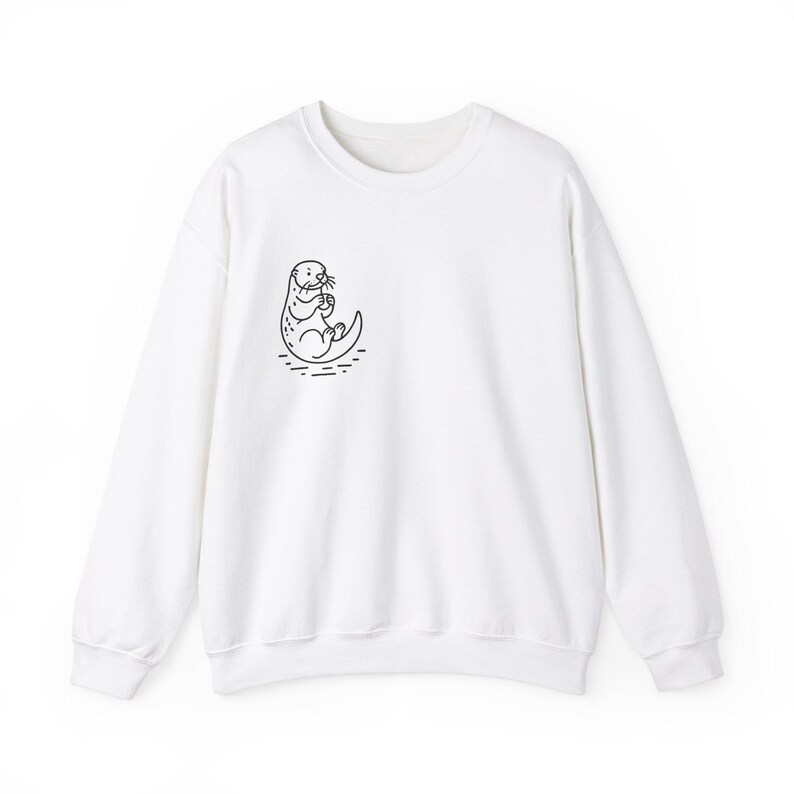 Sudadera minimalista de nutria / Diseño de líneas sencillas / Ropa acogedora inspirada en la naturaleza imagen 6